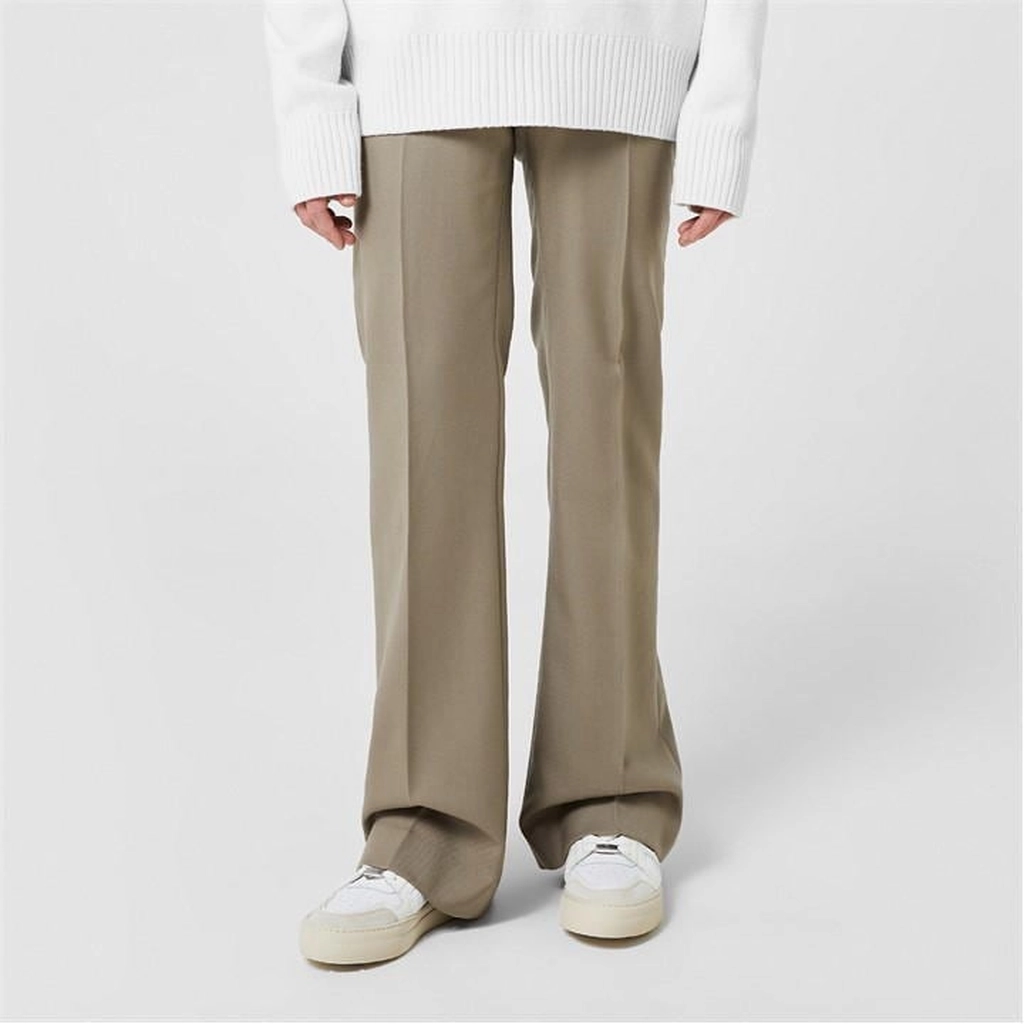 AMI Paris High Waist Large Trousers - Beige